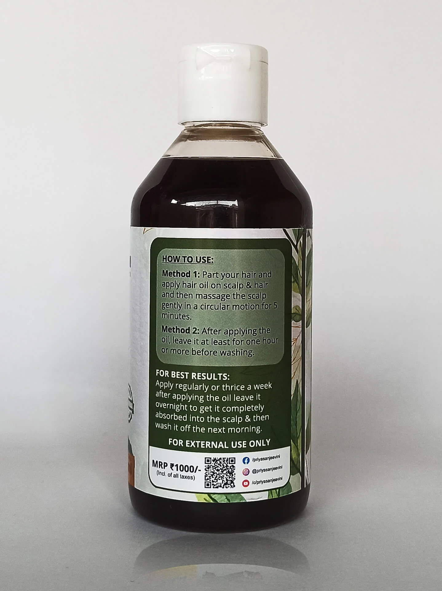 Priya Sanjeevini Adivasi Herbal Hair Oil 250ml - Image 3